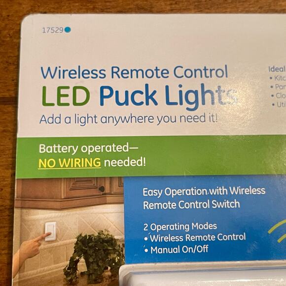 GE Remote Controll Wireless LED Puck Lights (2 Pack) New in Package 00.1=C023 - Picture 3 of 11